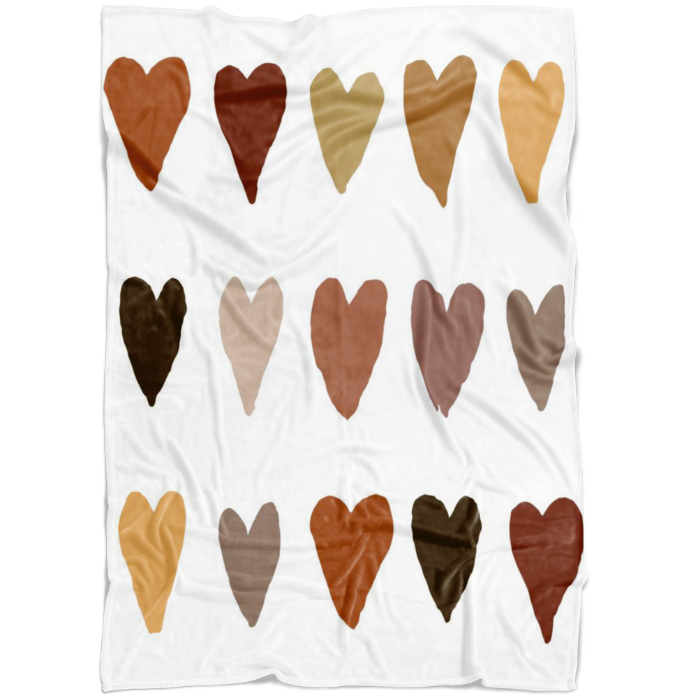 Heart fleece blanket
